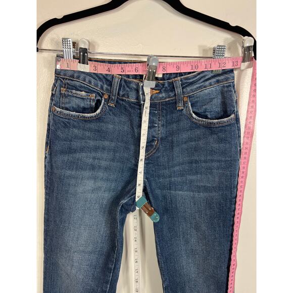 Revolve Ei8ht Dreams Denim Crop Flare Jeans 24 Boho Fray Festival - Picture 7 of 10